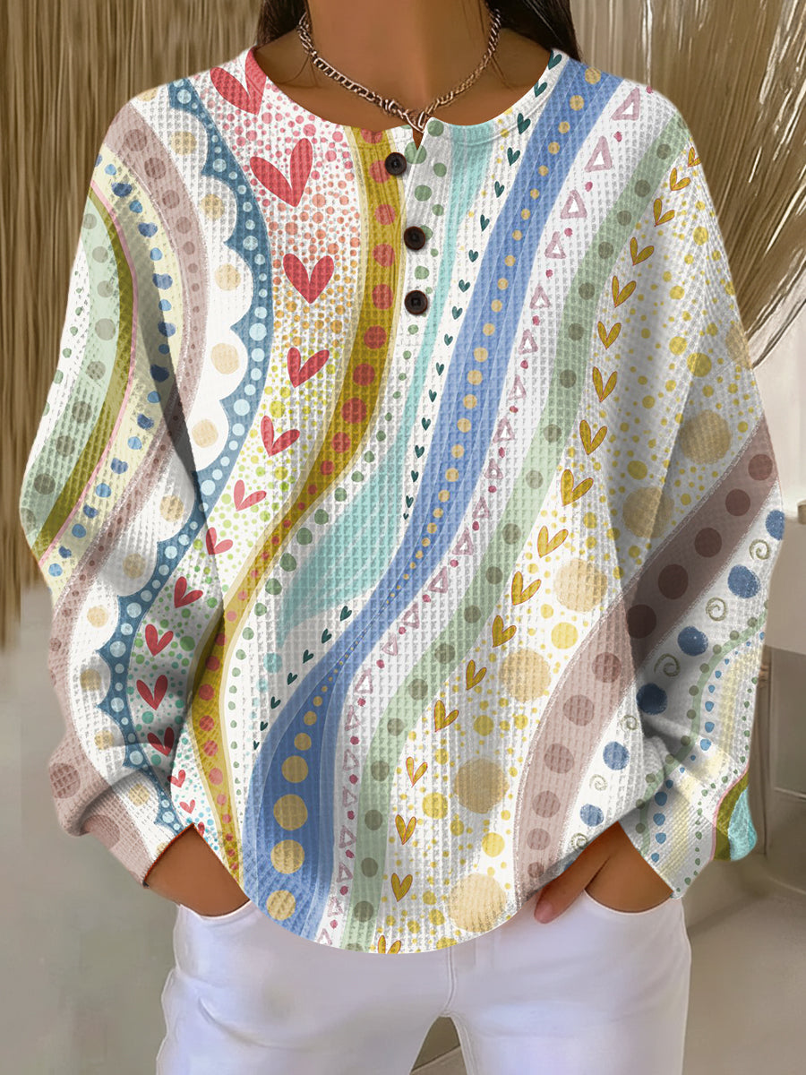 Luna | Sweater med Farverige Striber Mønstre