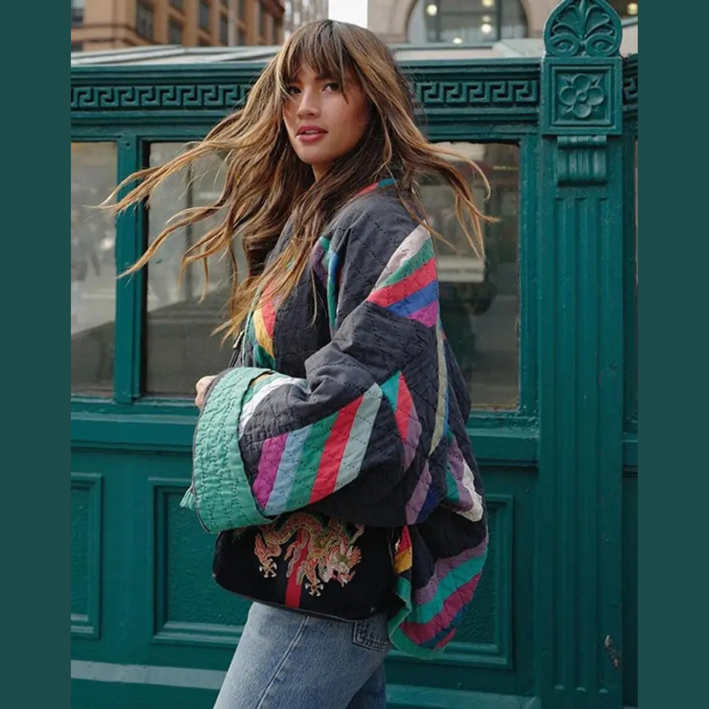 Mikki | Retro Kviltet Oversized Jakke