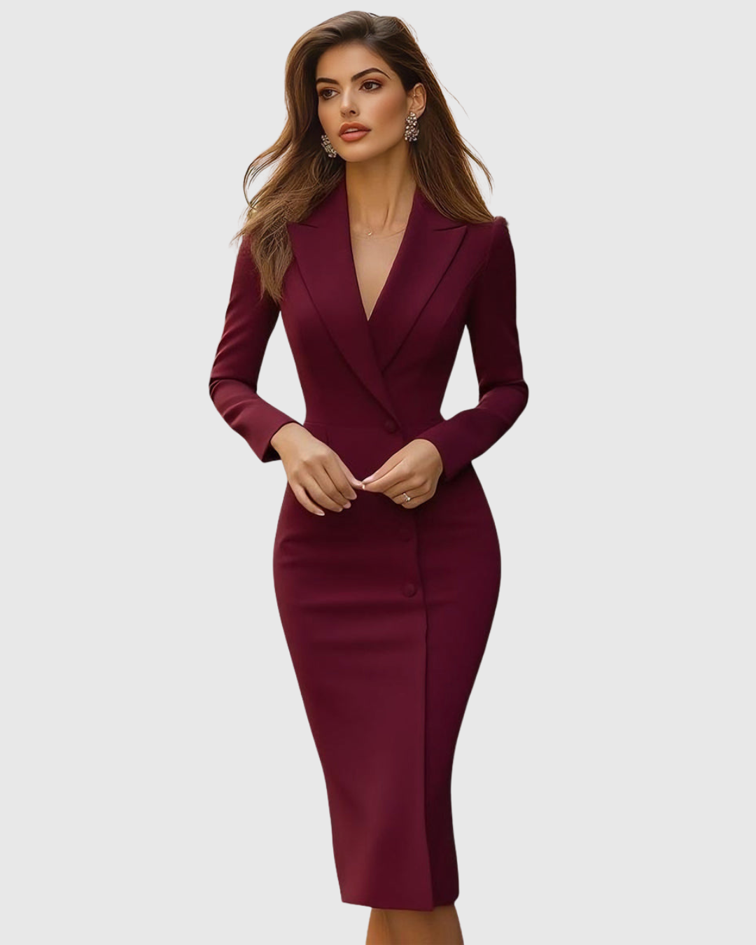 Seleneva | Elegant Fitted Midi Kjole