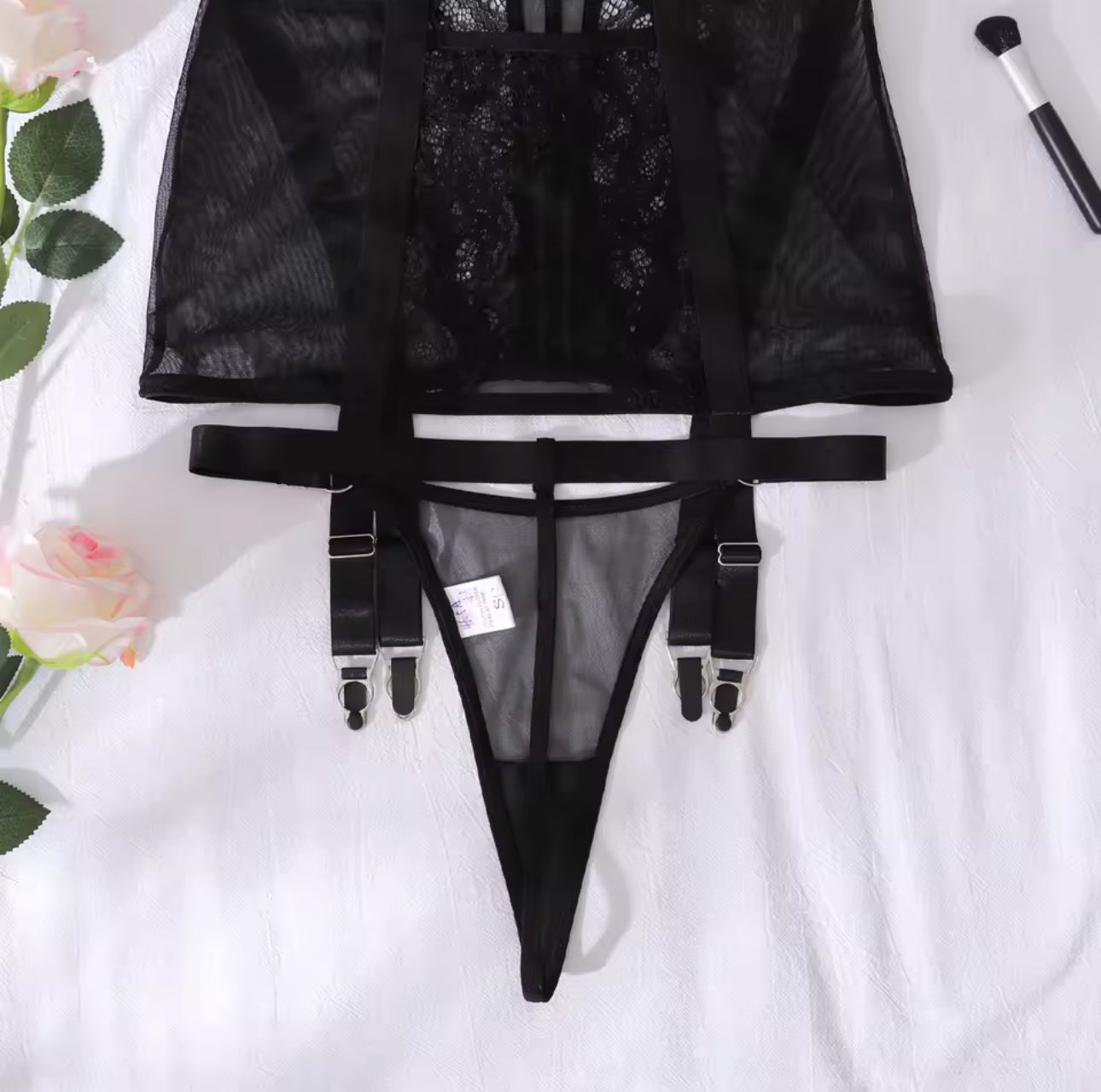 Alessandra™ | Satin Inni Natkjole Sort Mirage