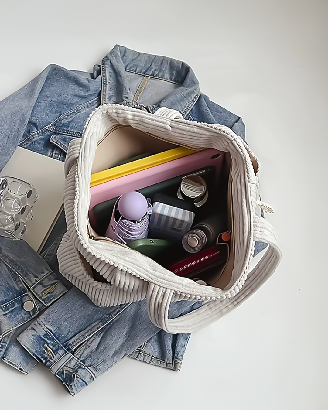 TILDA | Ribbet Tote-rygsæk med snørelukning