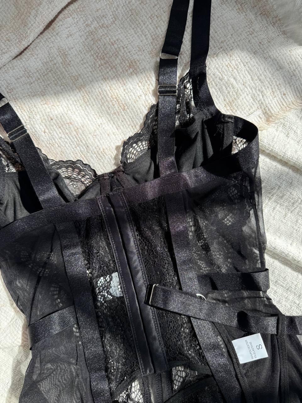 Alessandra™ | Satin Inni Natkjole Sort Mirage