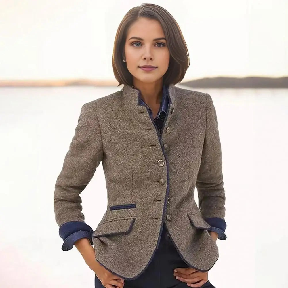 Nilja - Håndværksmæssig Langærmet Blazer Med Knapper