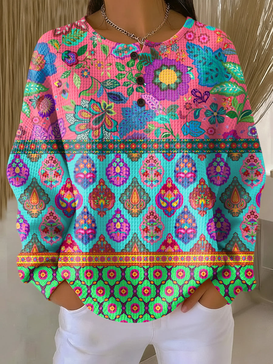 Sign | Strik med etnisk blomsterstriber